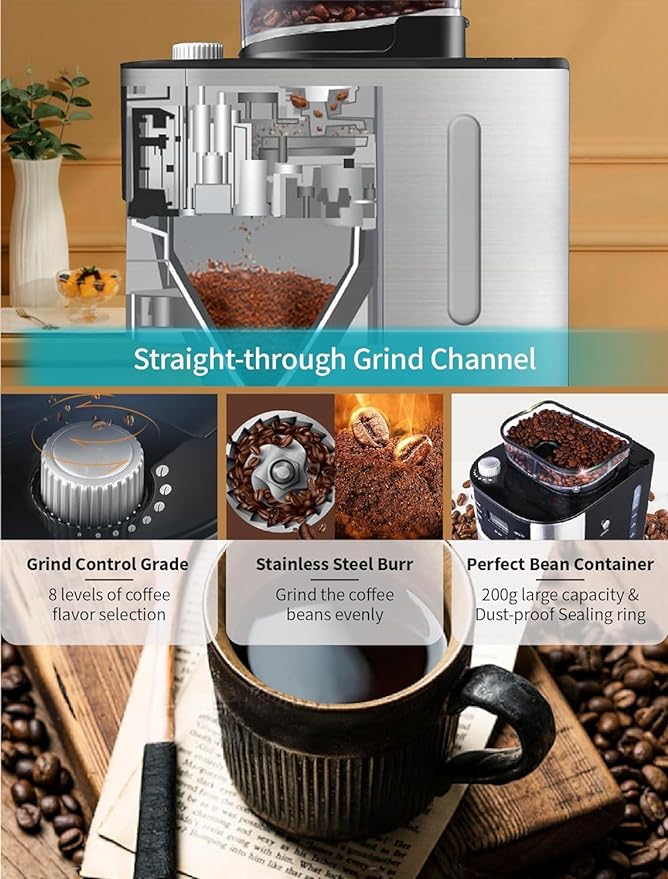 Cafetera probamable para moler y preparar 10 tazas