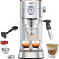 Gevi Máquinas de café expreso semiautomáticas de 20 bares, máquina de espresso profesional con espumador de leche